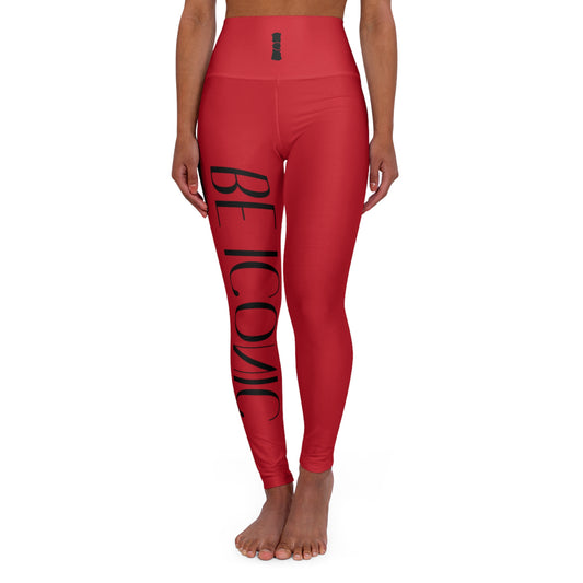 Iconic Streetwear Leggings- Dark Red