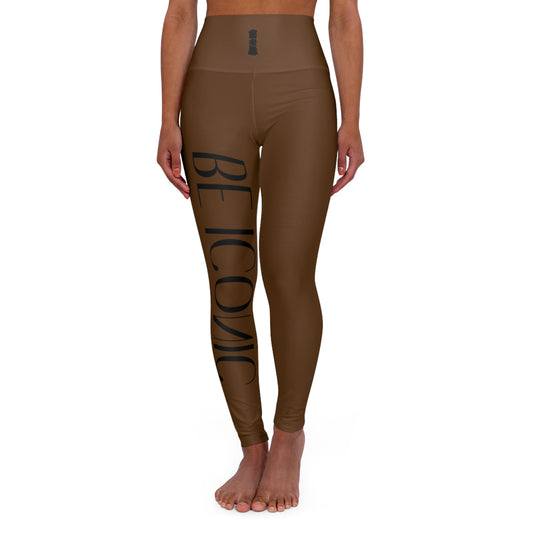 Iconic Streetwear Leggings-Brown